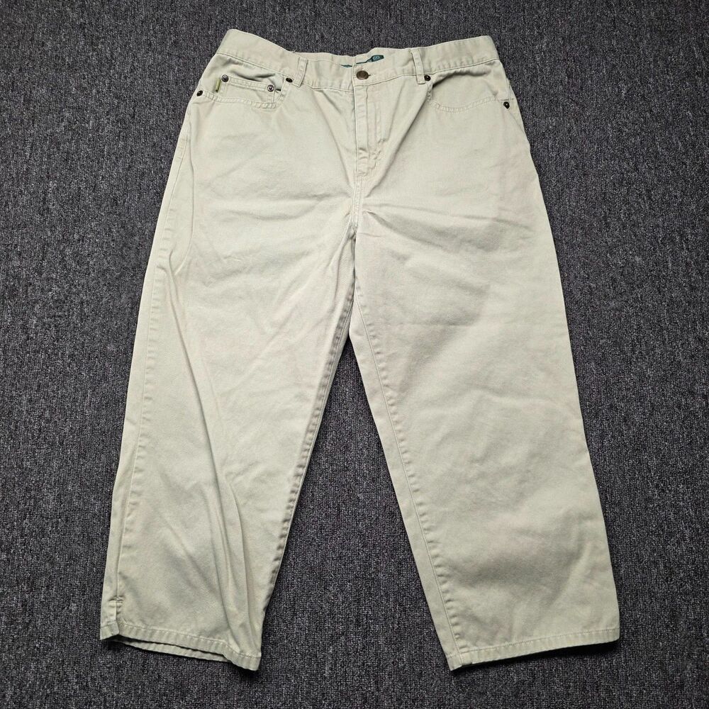 Lauren Jeans Co Women’s Crop Pants 10 Green 100% Cotton LJC Vintage